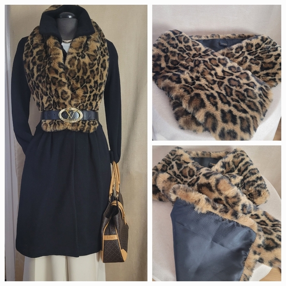 Leopard Scarf / faux fur - Picture 5 of 7